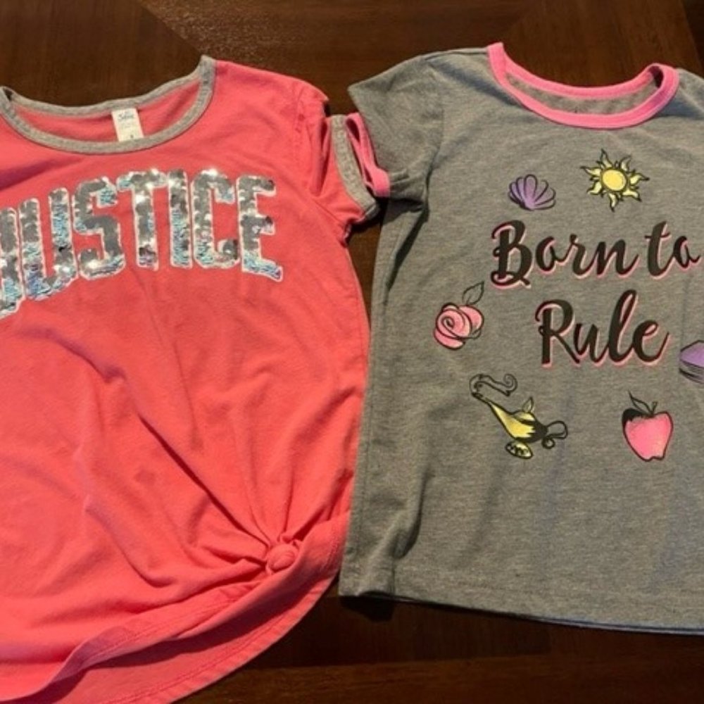 Girls design T-Shirts - Set of 2 - Justice & Disney